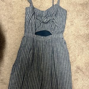 Blue & white pant jumpsuit